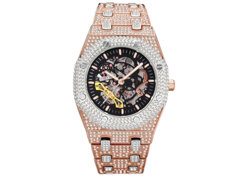 Relógio Diamante TRUMSEN Homem V300 (Aço Inoxidável - Rosa + Prateado)