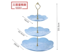 Soporte De Bolo De Plástico Branco De 3 Camadas Para Bolos E Cupcakes Estilo 7