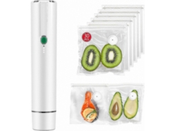 Seladora A Vácuo Portátil Para Alimentos Com 30 Sacos Reutilizáveis ​​para Armazenamento Compacto.