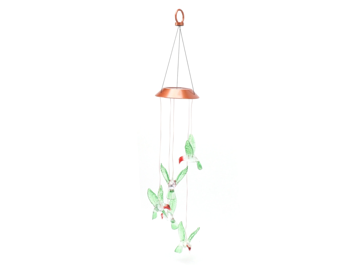 Lâmpada Solar Led Pássaro Mudança de Cor Jardim Exterior