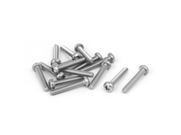 Parafuso de Máquina com Cabeça Torx Redonda M4 X 25 Mm em Aço Inoxidável 316, Tom Prateado, 15 CHABERLU