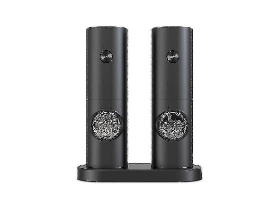 Conjunto de Moedores Elétricos Sal e Pimenta, Moedor a Bateria com Base, 5 Níveis Moagem Grossa. GOKOCO