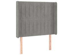 Cabeceira de Cama com Abas Veludo Cinzento Claro MAISON EXCLUSIVE (103x16x118 cm)