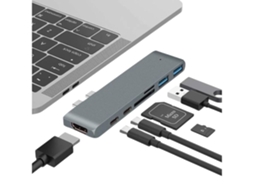 Hub Hdmi Usb-C Micro Sd Thunderbolt para Macbook Air 13 2019 Cinzento Sideral