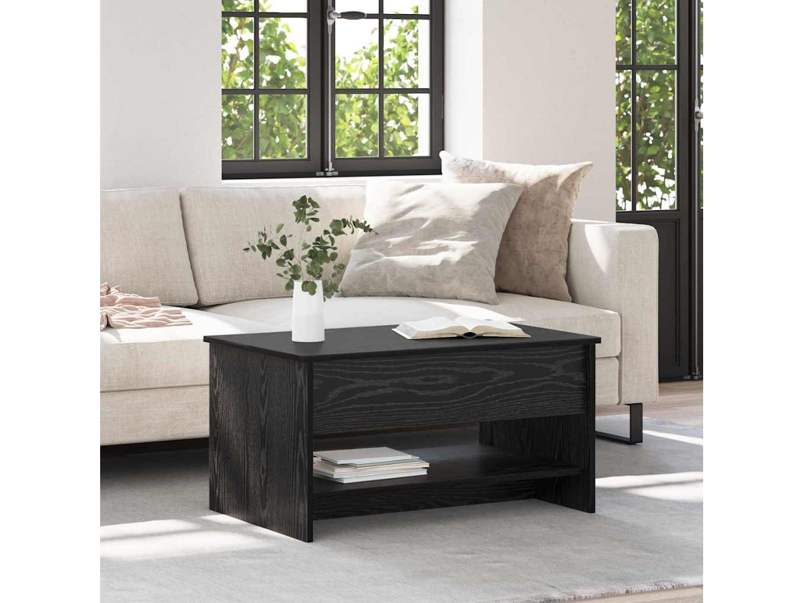 Vidaxl Mesa De Centro Carvalho Preto 80 X 50,5 X 41,5 Cm