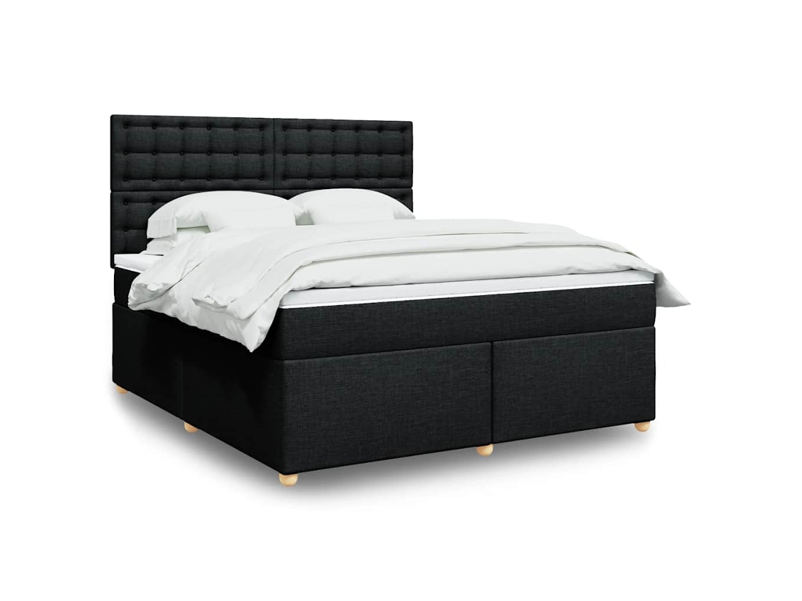 Vidaxl Cama Com Molas/colchão 180x200 Cm Tecido Preto