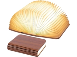 Rebe lâmpada de Livro Led Plegável de Nogal, Luz Noturna Usb Recarregável, Lâmpada de Mesa Portátil (9 X 12 X 2,5 Cm)