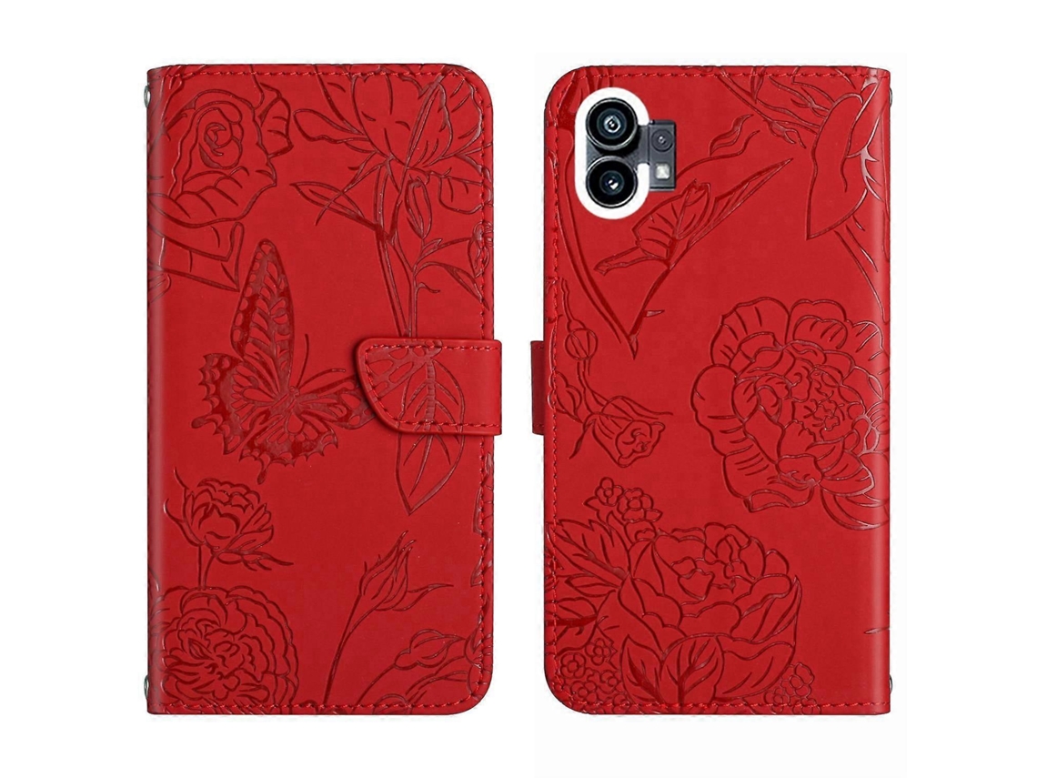 Capa De Celular Flip Em Couro Sintético Com Estampa De Borboleta E Toque Suave Para Celular For Nothing Phone 1 Ht03