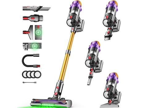 Aspirador de pó vertical sem fio Adormii 550W, 65 kPa, LED de 3 velocidades, 70 min, tanque de 1,8 L, para carpetes, pisos duros e pelos de animais