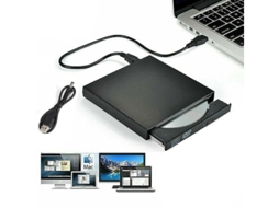 Disco rígido externo USB Panoona, gravador de DVD e CD, unidade óptica para PC e laptop