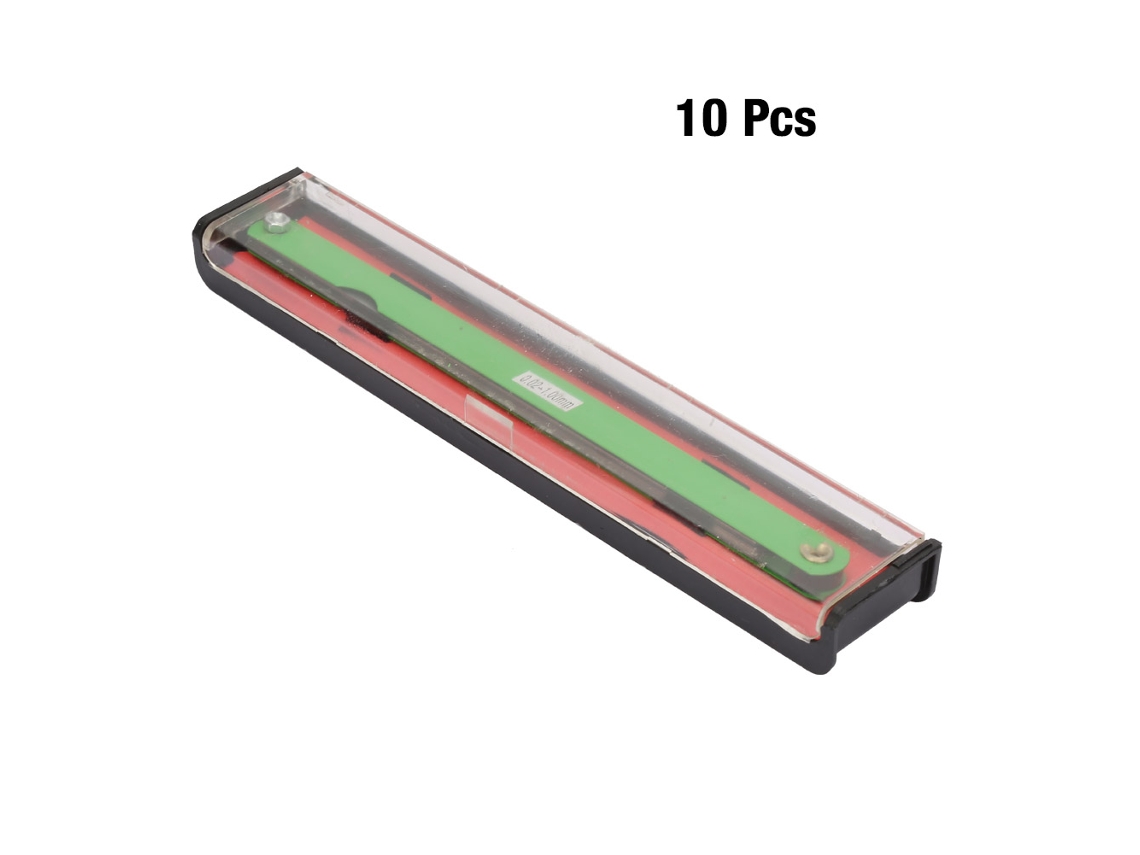 10pcs Calibre De Espaciado De 200mm 17 Láminas Métricas Herramienta De Medición De Grosor 0.02-1mm Acero Inoxidable