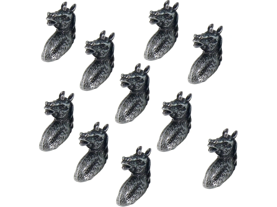 Conjunto De 10 Puxadores Móveis Em Formato Cabeça Cavalo, Estilo Retrô, Em Prata Antiga, Para Gavetas E Armários Feitos