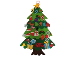 Árvore de Natal de Feltro com 32 Enfeites Penduráveis Decoração Residencial Natalina S/MARCA
