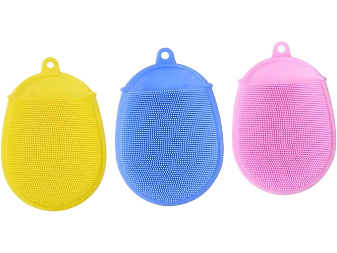 Conjunto De 3 Peças Escova Banho Silicone Alipis Para Meninos E Meninas, Limpador Facial, Acessório De Banho