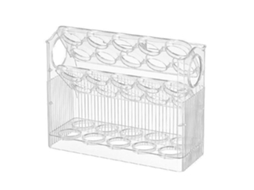 Porta ovos 3 Camadas de Inversão Automática Plástico Transparente para Geladeira | S/MARCA