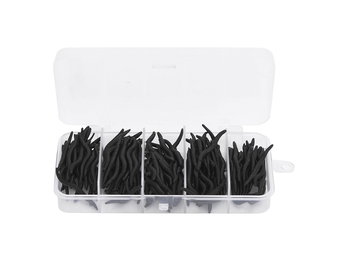 Isqueiro de Minhoca Artificial de Silicone Preto 4cm 150pcs