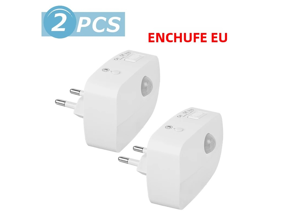 (2 Unidades) Mini Luz Noturna Led Com Sensor De Presença Pir, 3 Modos, Plugue Padrão Europeu.