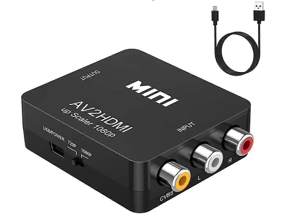 Conversor de áudio/vídeo HDMI para AV, decodificador digital para TVs mais antigas, conversor HDMI para AV C Slowmoose