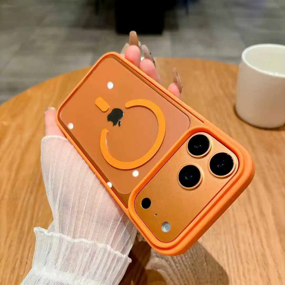 Capa Para Celular Com Carregamento Sem Fio Magsafe (laranja Para Iphone 16e)