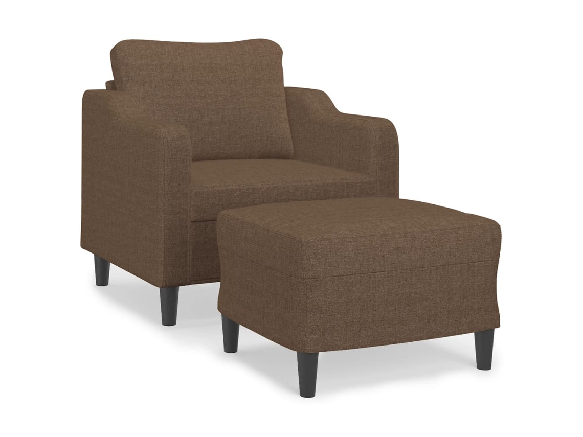 Sofa Chair With Footstool, Sofa Chairs With Footstools Vidaxl Marrom Tecido (n/a)