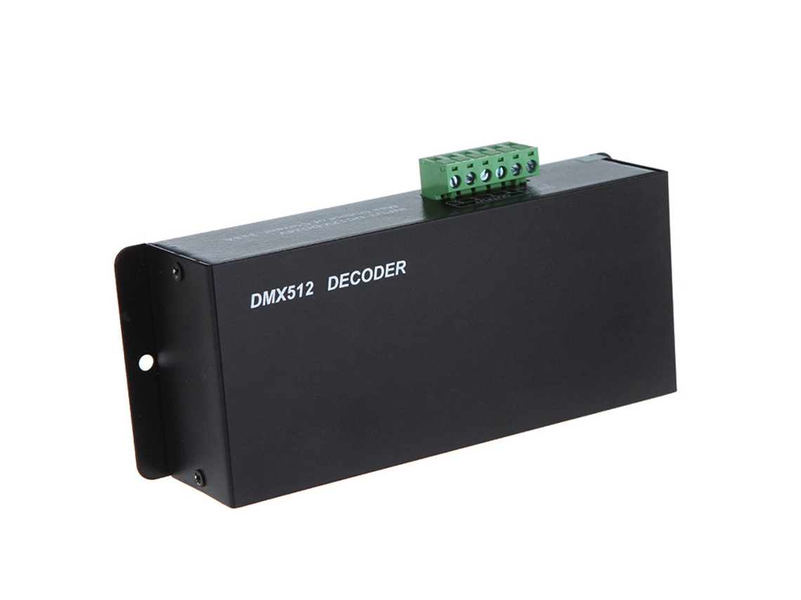 2026 decodificador Dmx de 3 Canais Controlador Led 12v 24v para Tiras Led Rgb