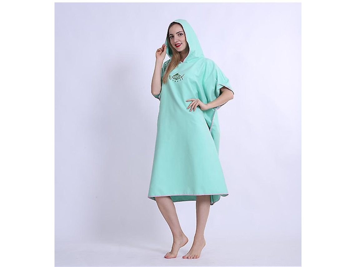 Toalha de Praia Tipo Poncho com Capuz, Secagem Rápida, Roupão de Banho em Microfibra, Capa Absorvente Portátil para Praia BRILVIBERA