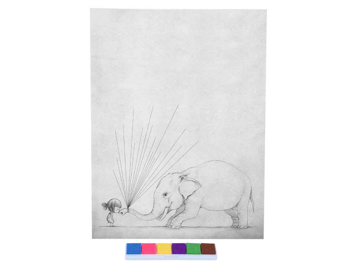 Pintura de elefante com balão em impressão digital para decoração familiar LAXISCREED