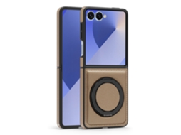 Capa Magnética Para Samsung Galaxy Z Flip8, Couro Pu Com Suporte Digitallab (ouro Do Deserto)