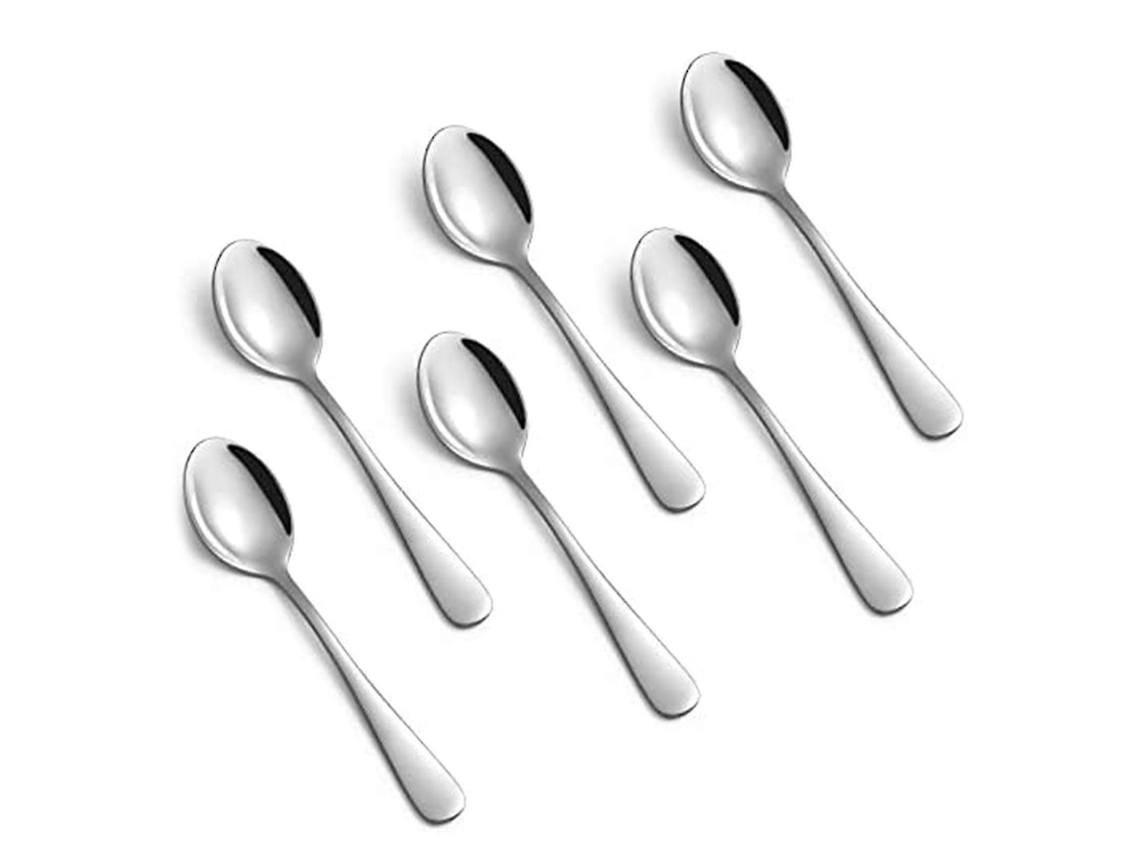 6 Colheres De Café Em Aço Inoxidável, Colher De Café Mini De 4,7 Polegadas, Colher De Sobremesa