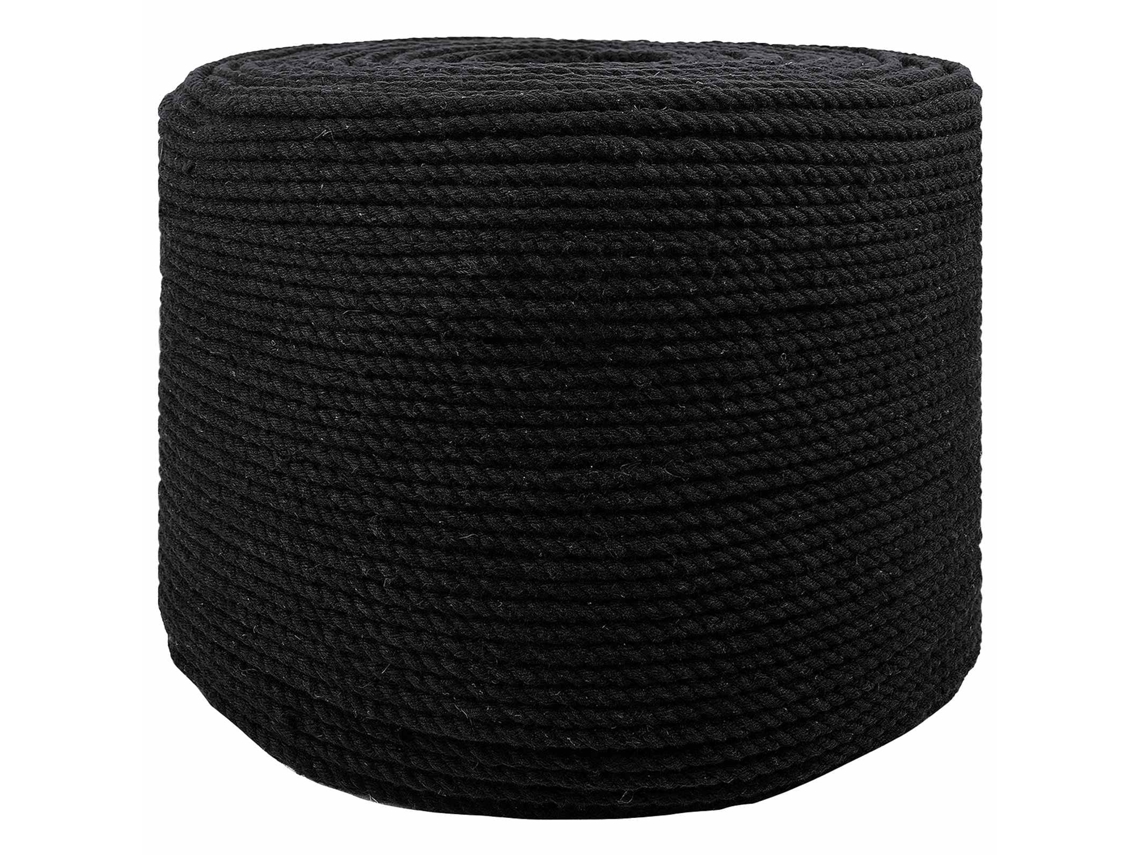 Vidaxl Corda De Algodão 8 Mm 100 M Preto 100% Algodão
