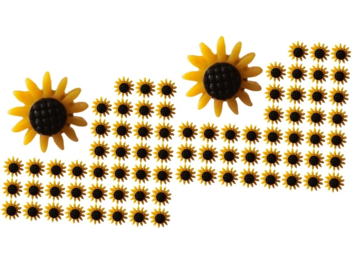Tehaux 80 Peças De Alfinetes E Tachinhas Com Estampa Floral Girassol