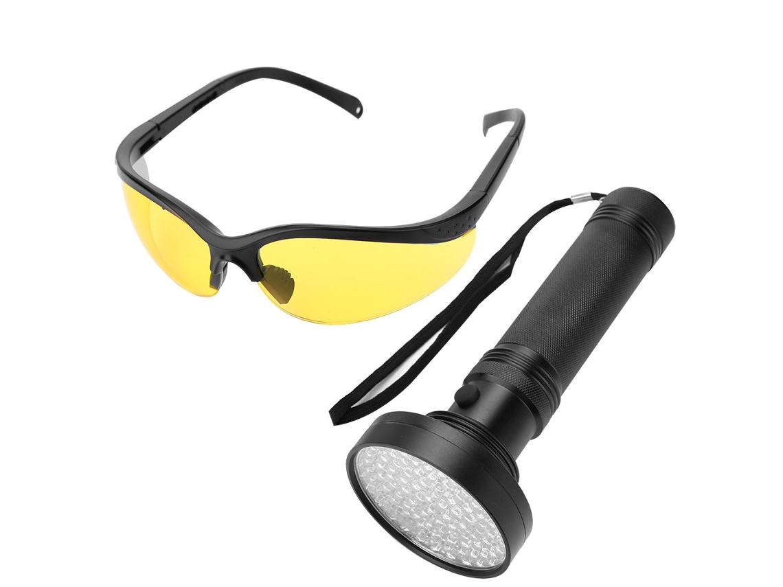 Rebe-lanterna Uv Com 100 Leds Para Detectar Manchas De Mascotas E Escorpiões, Lanterna Negra Com Óculos Uv