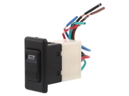 Interruptor dimmer elétrico de janela de 5 pinos com luz indicadora vermelha e botão.