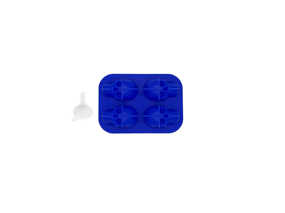Molde De Gelo Em Silicone Em Forma De Caveira Ideal Para Cocktails, Champanhe E Outras Bebidas Em Festas.11.5*8.5*4.5cm Azul Hexinyigjly