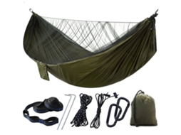 Re De Descanso Com Re Mosquiteira 290 X 140 Cm Verde Exército*