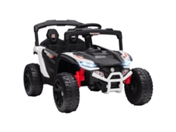 Carro Elétrico para Crianças 12v com 2 Motores Controle Remoto 2.4g Suspensão Traseira Faróis Música Branco Ge