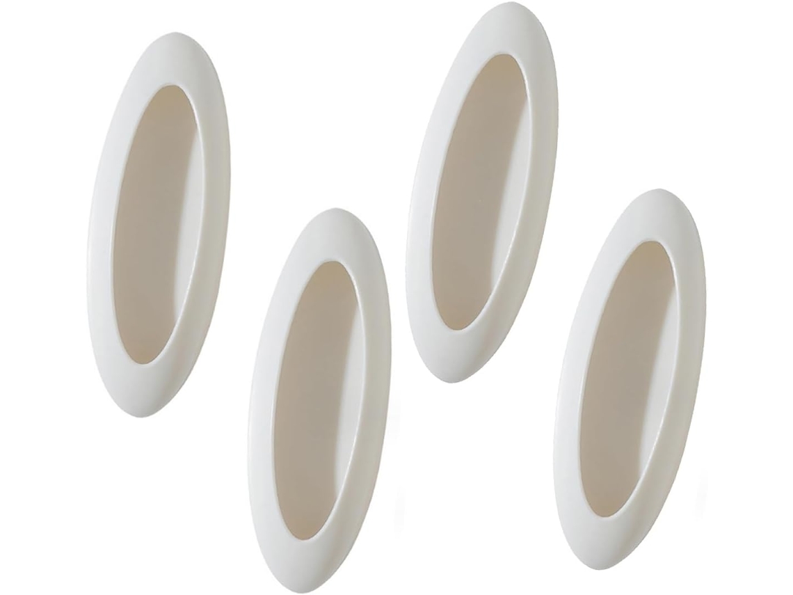 Conjunto De 4 Puxadores Adesivos Plástico Para Portas Correr, Armários, Janelas De Vidro E Guarda Roupas Branco