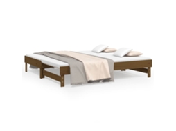 Day Bed, Day Beds Vidaxl Marrom Madeira De Pinho (2x (75 X 190) Cm)
