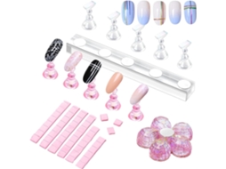 Suporte para unhas prensadas, suporte para treinamento de acrílico para postiças.