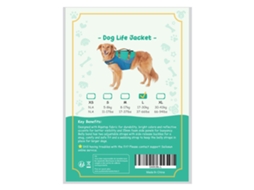 Colete Salva vidas para Cães Ajustável 800d Têxto Resistente com Flutuação Segura