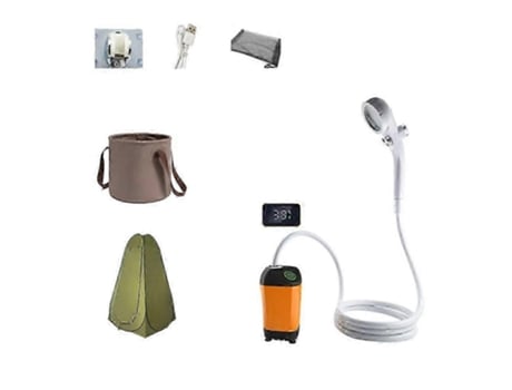 Bomba De Chuveiro Elétrica Recarregável Usb Para Acampamento Chuveiro Externo Portátil, Ideal Para Acampamento E Praia, Fácil De Instalar. Rosewell