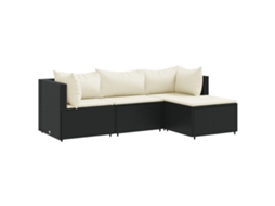 Garden Lounge Set, Garden Lounge Sets Vidaxl Preto Rattan / Vime (n/a)