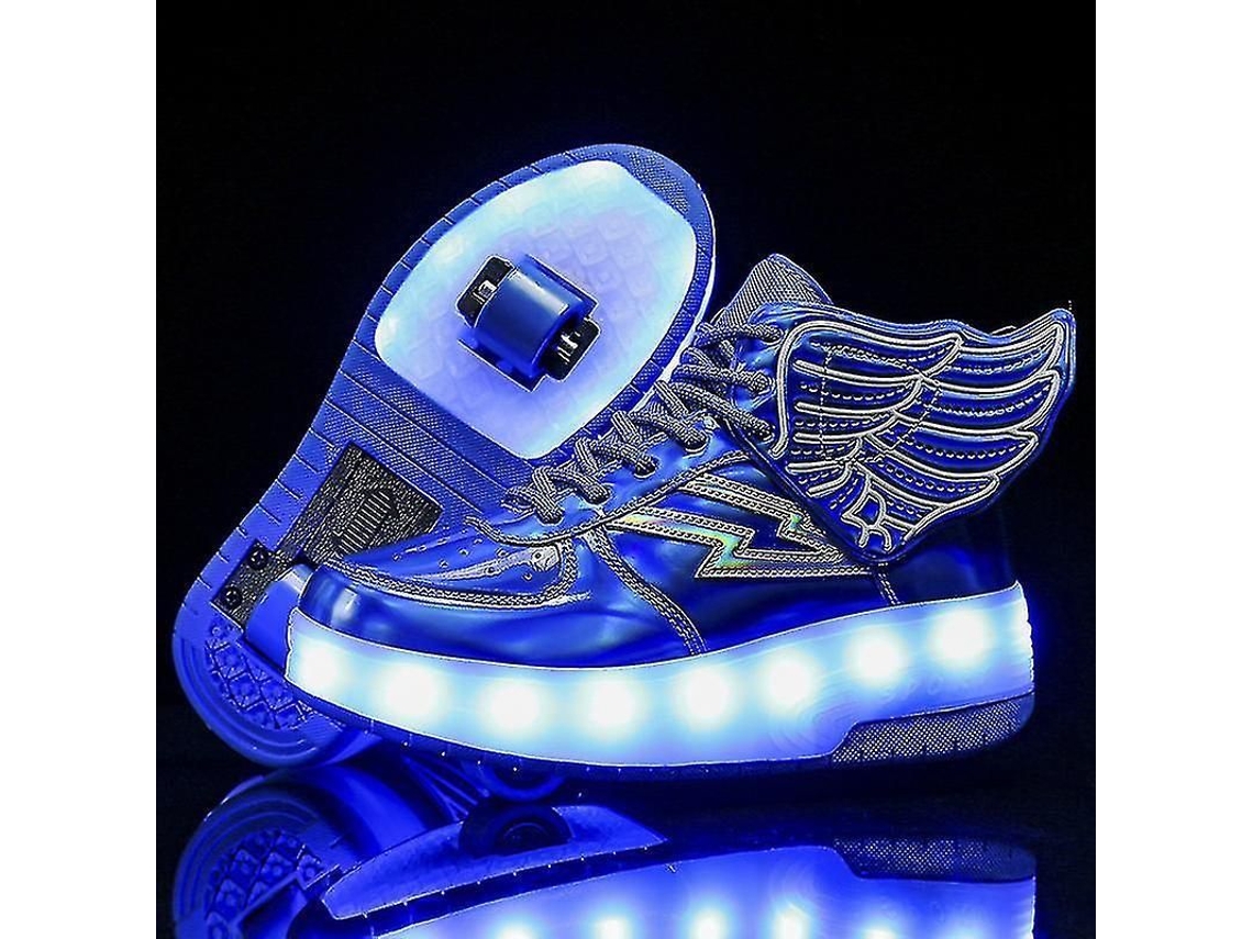 Tênis com Rodas Led 7 Cores e 15 Modos, Carregamento Usb, Design Versátil para Crianças Presente Ideal para Festivais A6