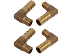 Conectores de Mangueira Latão com Rosca Macho Bsp 1/8" e Diâmetro 10 Mm, 4 Peças CHABERLU