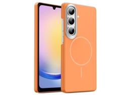 Capa Para Samsung Galaxy A25 5g Fina Circular Magsafe À Prova De Choque Dourada Em Policarbonato Laranja