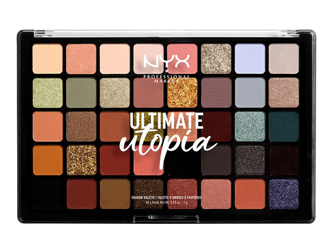 Nyx Pmu Ultimate Utopia Shadow Palette Ulti Sombra de Olhos Purpurina Luminoso Fosco Reflexo