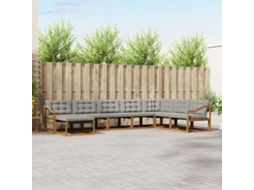 Vidaxl Conjunto De Sofás Para Exterior 8 Pcs Cinza Natural E Claro