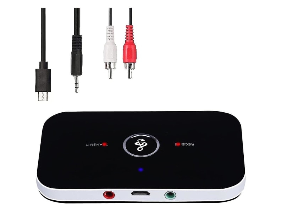 Transmissor E Receptor Bluetooth 5.0, Adaptador De Áudio Estéreo Portátil Sem Fio 2 Em 1 Com Entrada Auxiliar Rca/3,5 Mm E Áudio Hd De Baixa Latência.