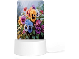Luminária Noturna De Led Em Acrílico Com Base Plástica Reutilizável E Plugue, Em Formato De Flor Amor Perfeito