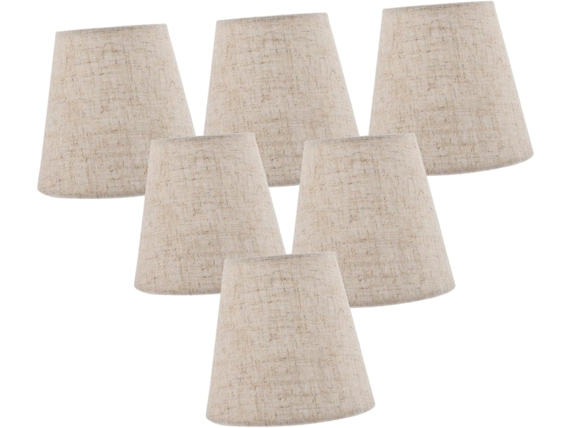 Conjunto de 6 Luminárias de Teto em Linho, com Cúpulas Decorativas Suspensas, Cúpula Leve, Tamanho Médio, Adequadas para SFUSHOS